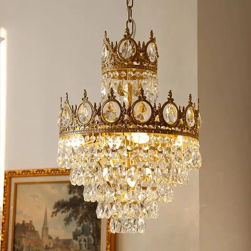 Retro Crystal Chandelier for Decorative Indoor Lighting