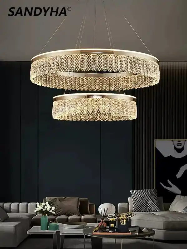 sandyha Modern Creative Crystal Luxury Ring Chandelier