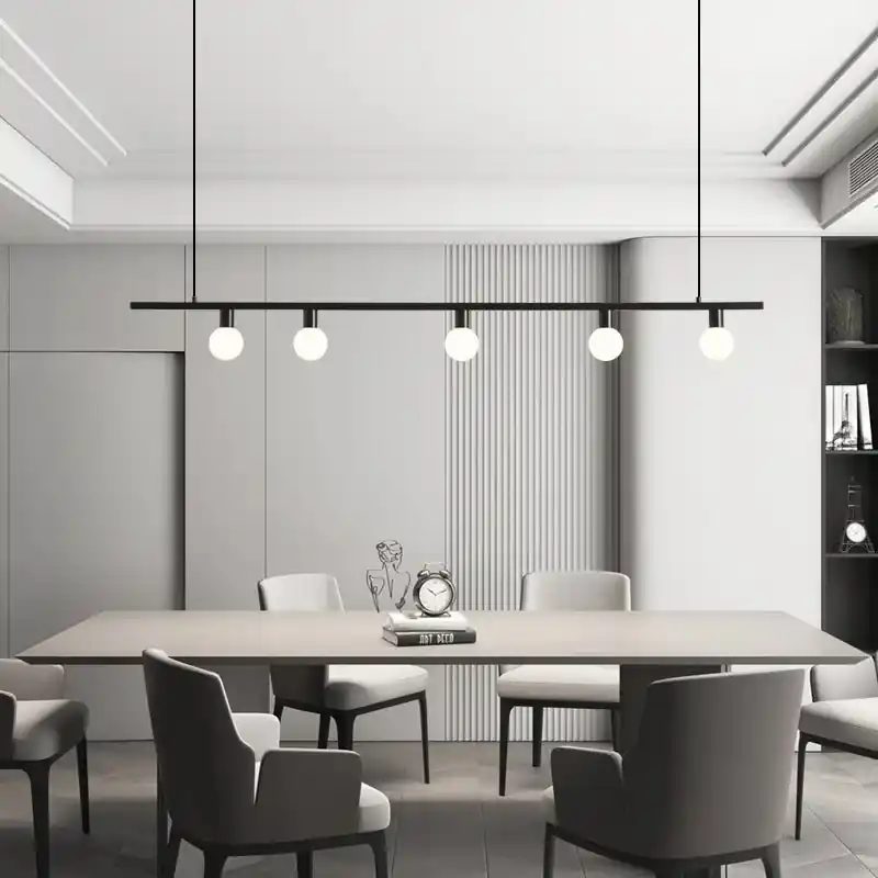 Minimalist adjustable brass wire chandelier for bars and restaurants