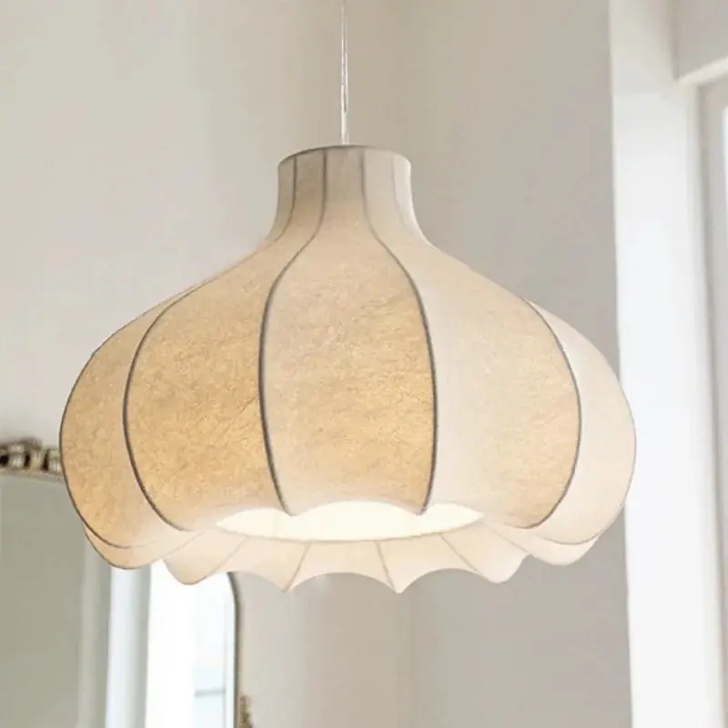 Nordic Wabi Sabi Minimalist Silk LED Chandelier Indoor Decorative Lighting