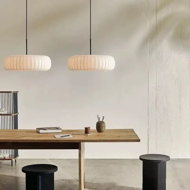 Wabi Sabi Nordic Simple Silk LED Chandelier Loft