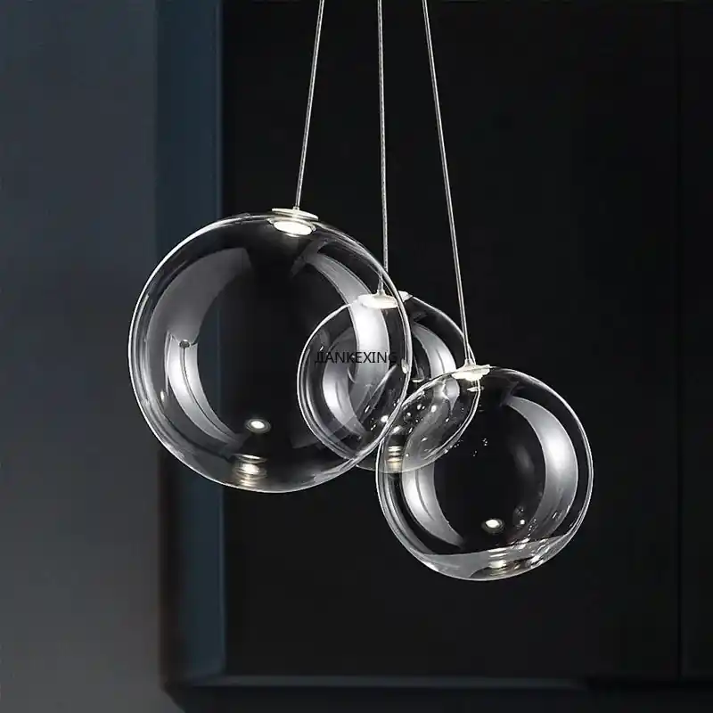 Nordic minimalist glass chandelier with LED