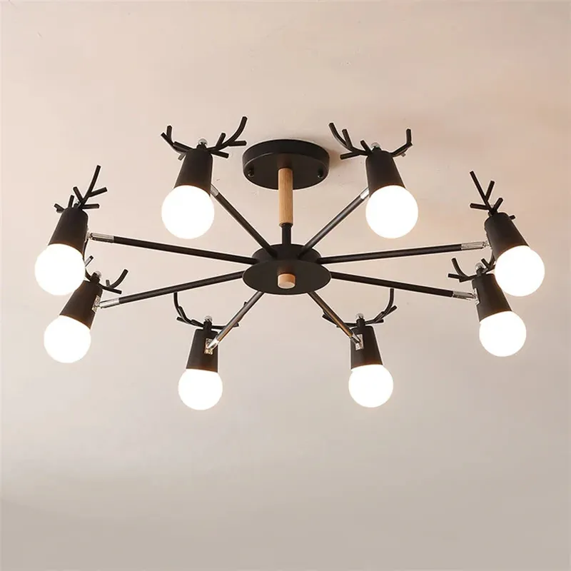 Nordic Wooden LED Macaroon Style Chandelier for Children