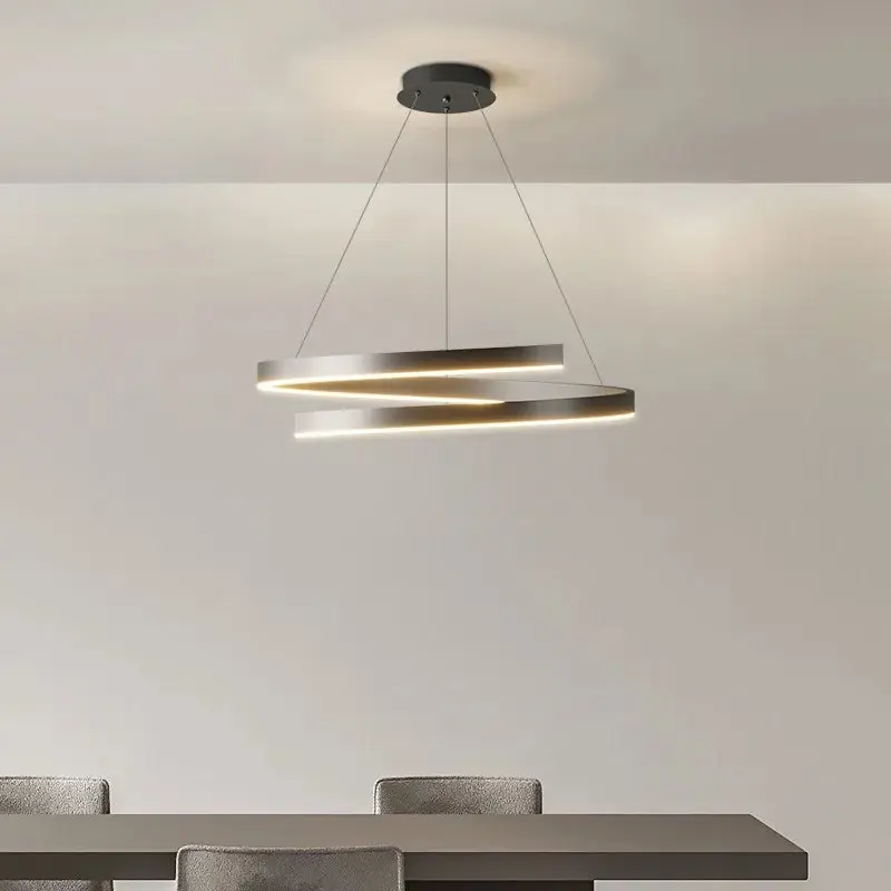 LED aluminum spiral chandelier for home decor