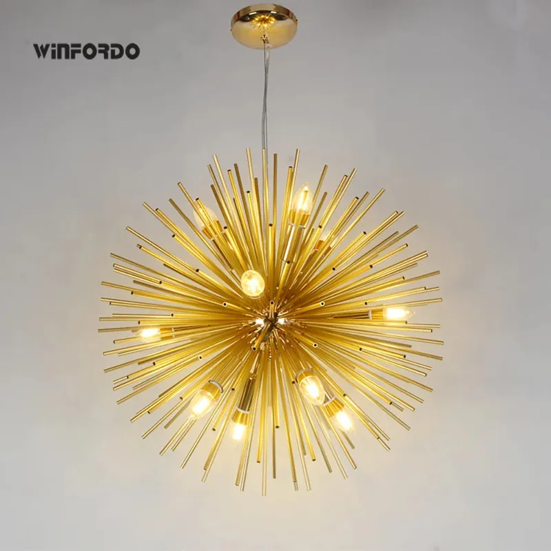 Winfordo Nordic LED Aluminum Dandelion Sputnik Chandelier