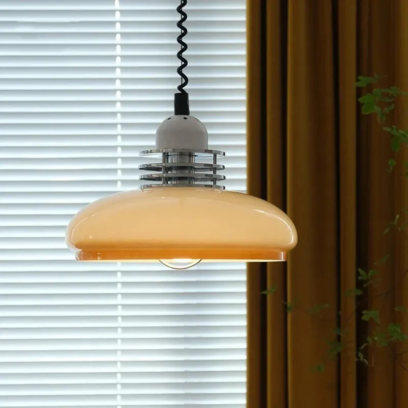 Bauhaus Medieval Glass Retractable Retro Chandelier