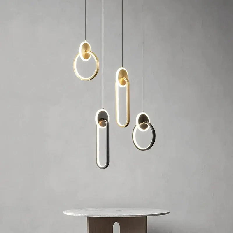 long cable minimalist round suspended chandelier 2022