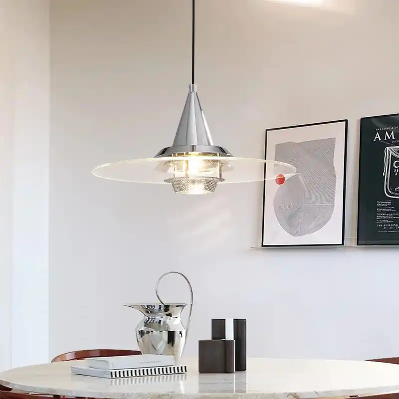 Bauhaus clear glass pendant light for restaurant