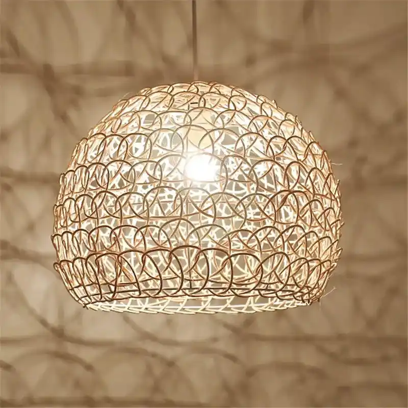 Modern Chinese style hand-woven rattan chandelier
