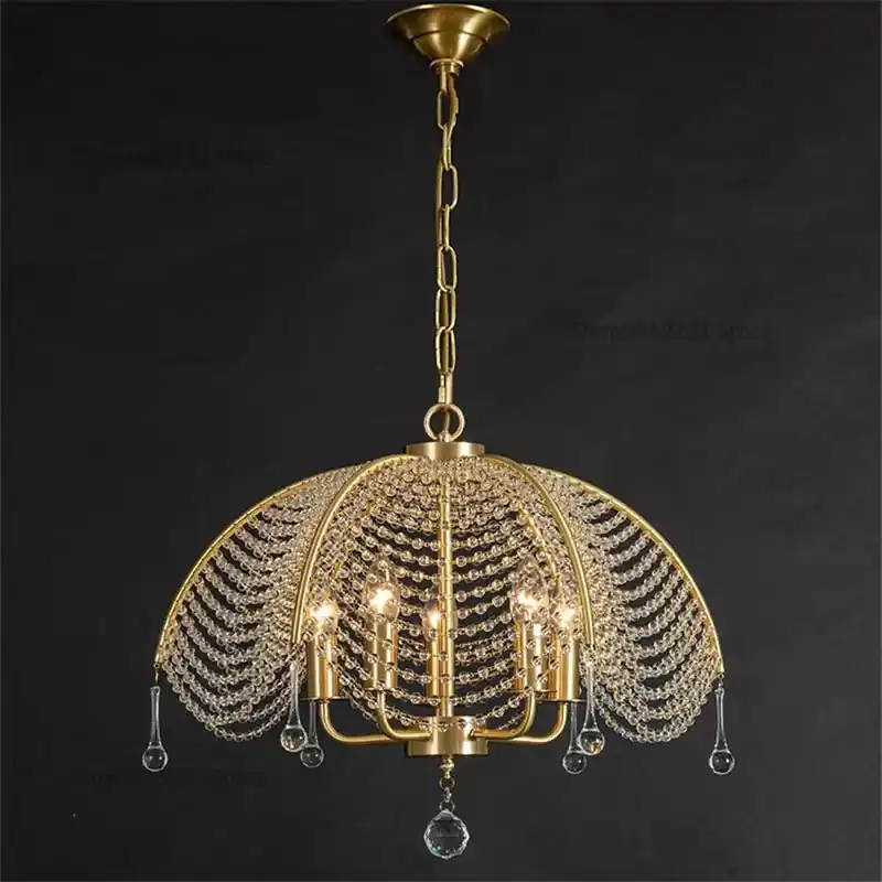 Nordic style crystal and copper chandelier for the whole house