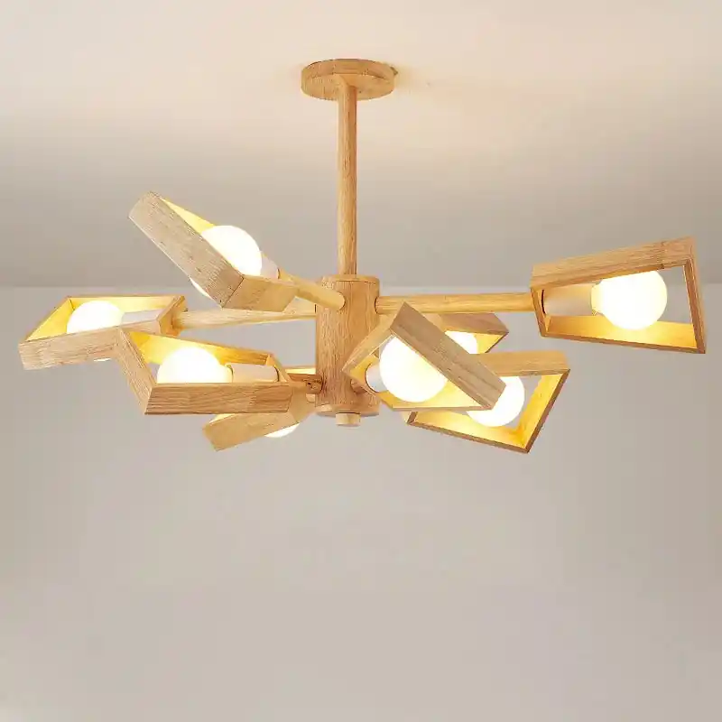 Nordic Tree Lighting Wooden Hanging Chandelier for Decoration