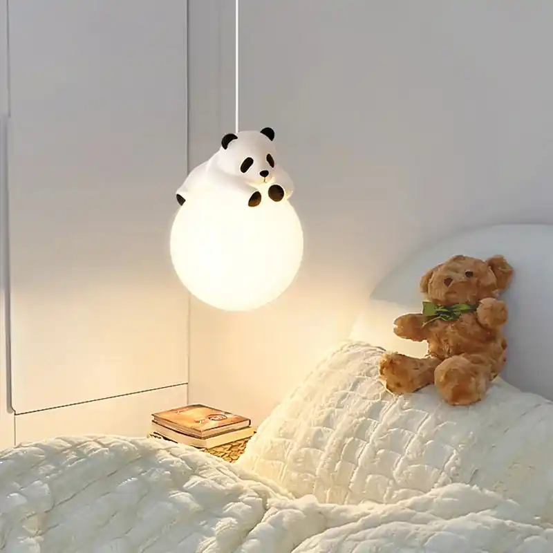 panda resin pendant light for children's bedroom
