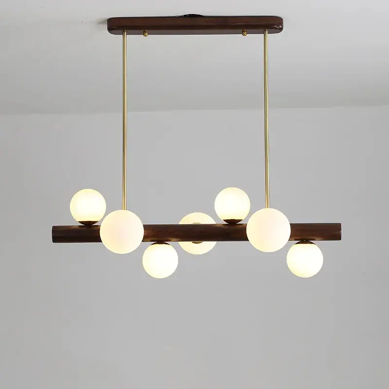 modern chandelier rubber wood walnut simple style minimalist decoration