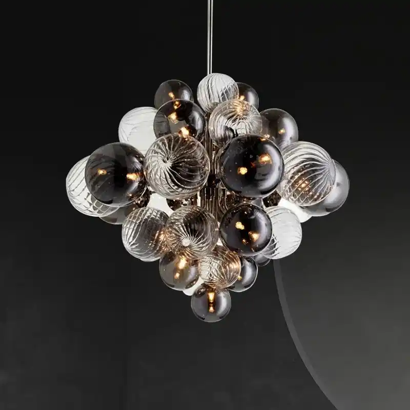 Creative Nordic Iron and Glass Bubble Chandelier Luxurious