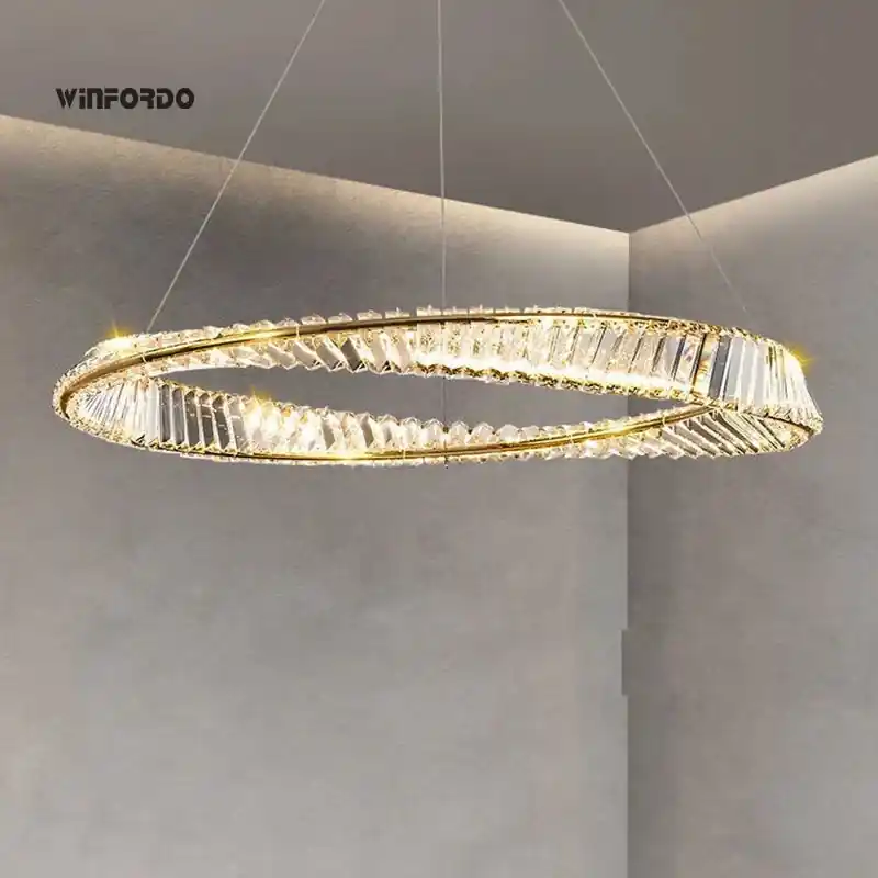 luxury gold chandelier with Winfordo crystal lighting