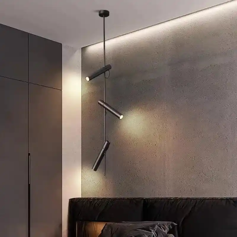 Minimalist LED Iron and Steel Rotating Chandelier 1\\/2\\/3 Heads