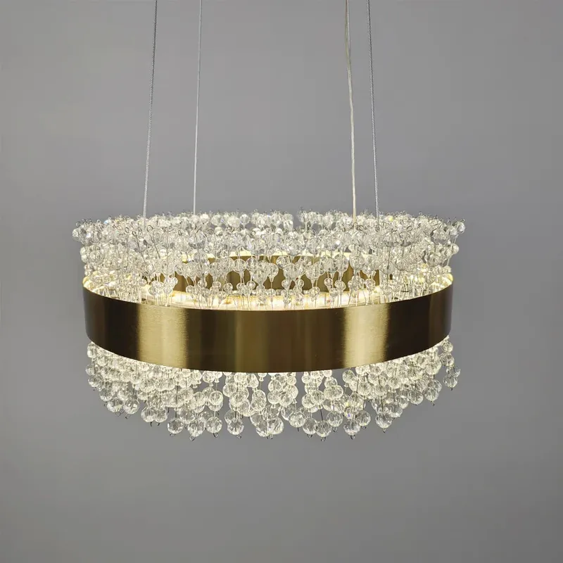 Modern Crystal LED Chandelier, Adjustable Height Home Decoration