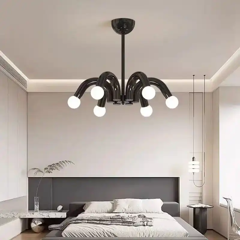Art Deco metal chandelier available