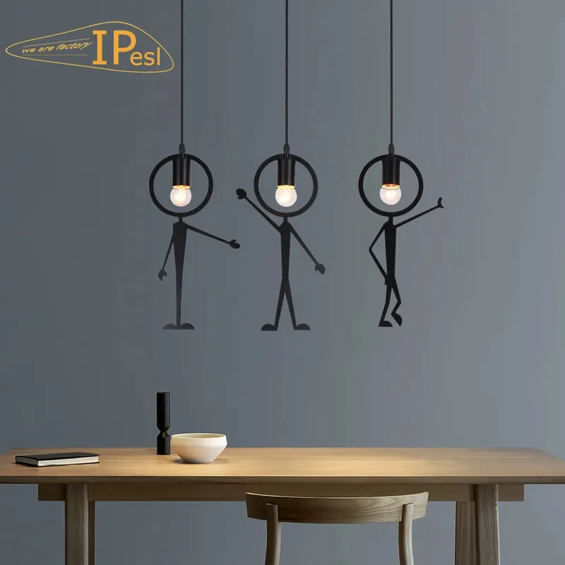 vintage LED chandelier in the shape of a little man