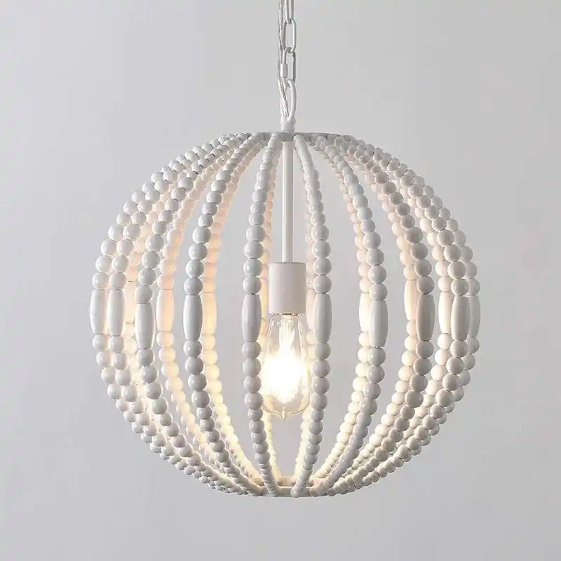 vintage wooden bead chandelier American loft country style