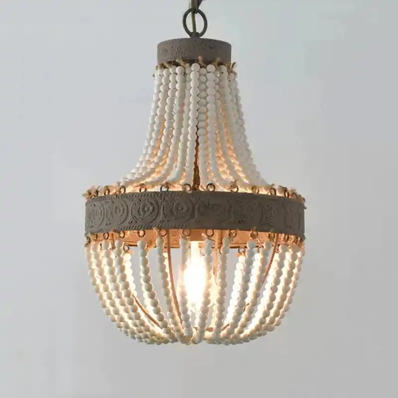 vintage wooden beaded chandelier, American country style