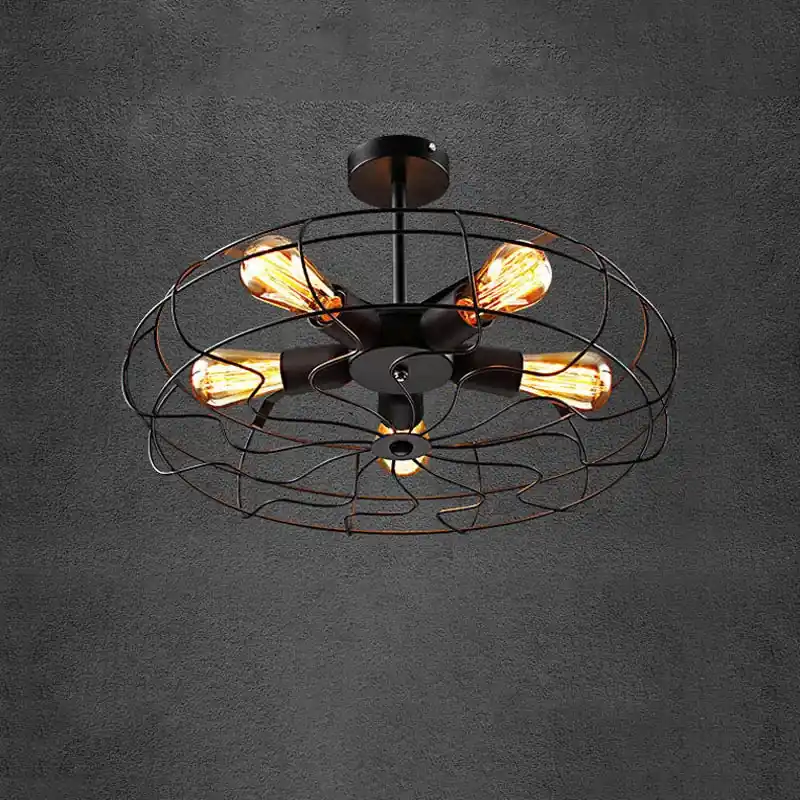 Vintage Loft Ceiling Fan Pendant Light Chandelier