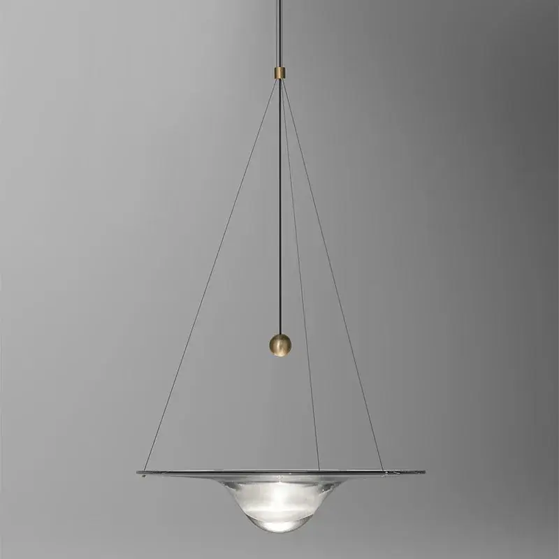 postmodern minimalist Nordic Art Deco UFO glass chandelier