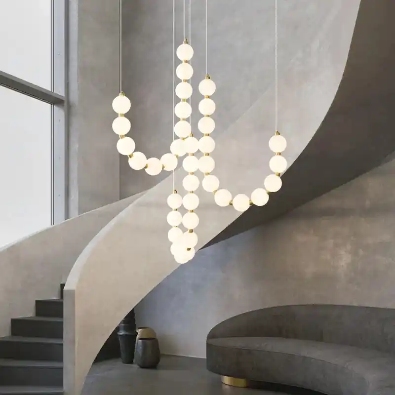 Modern French Copper Chandelier Design Bar Light Fashion Simple Duplex