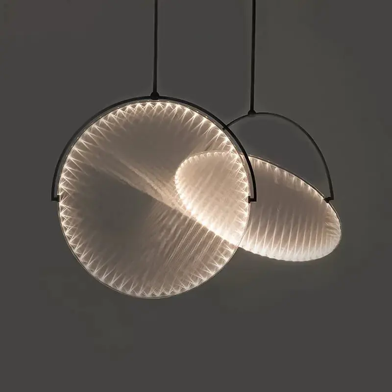Nordic modern minimalist chandelier with fabric decorative lamps
