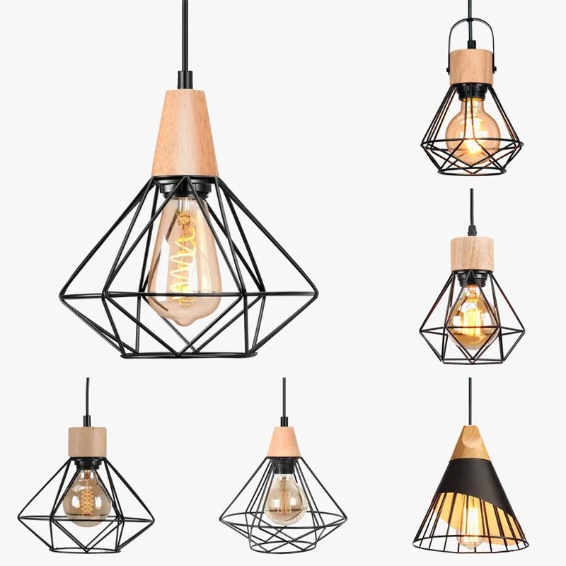 Vintage Industrial Metal Cage Loft Chandelier
