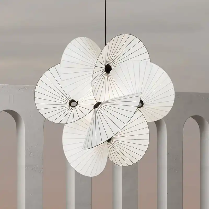 Adjustable designer fabric chandelier for home lighting