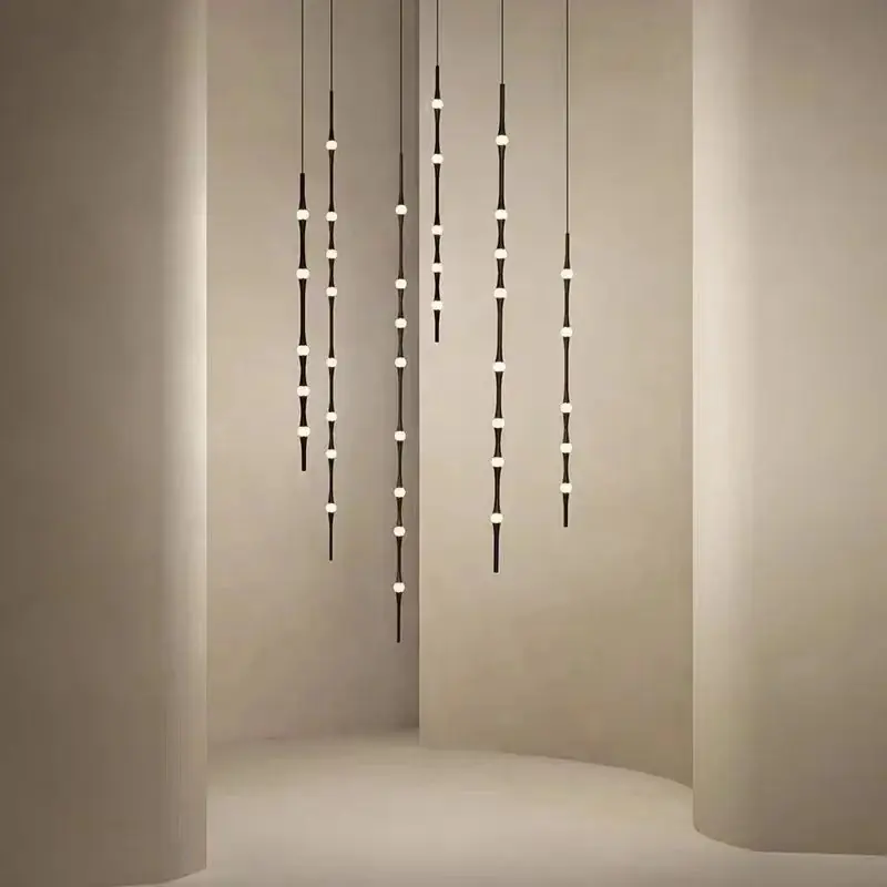 minimalist aluminum acrylic LED chandelier for hotel 3000k
