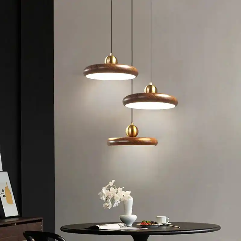 wood grain imitation iron chandelier pendant lights