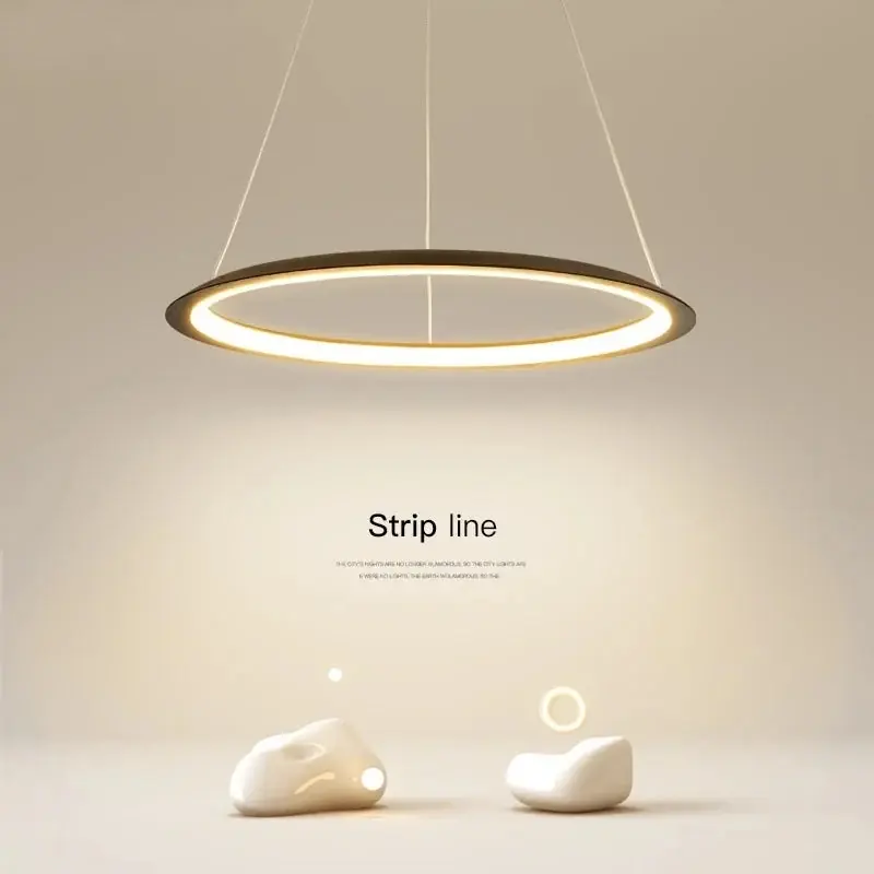 Creative Nordic minimalist design round LED ring chandelier