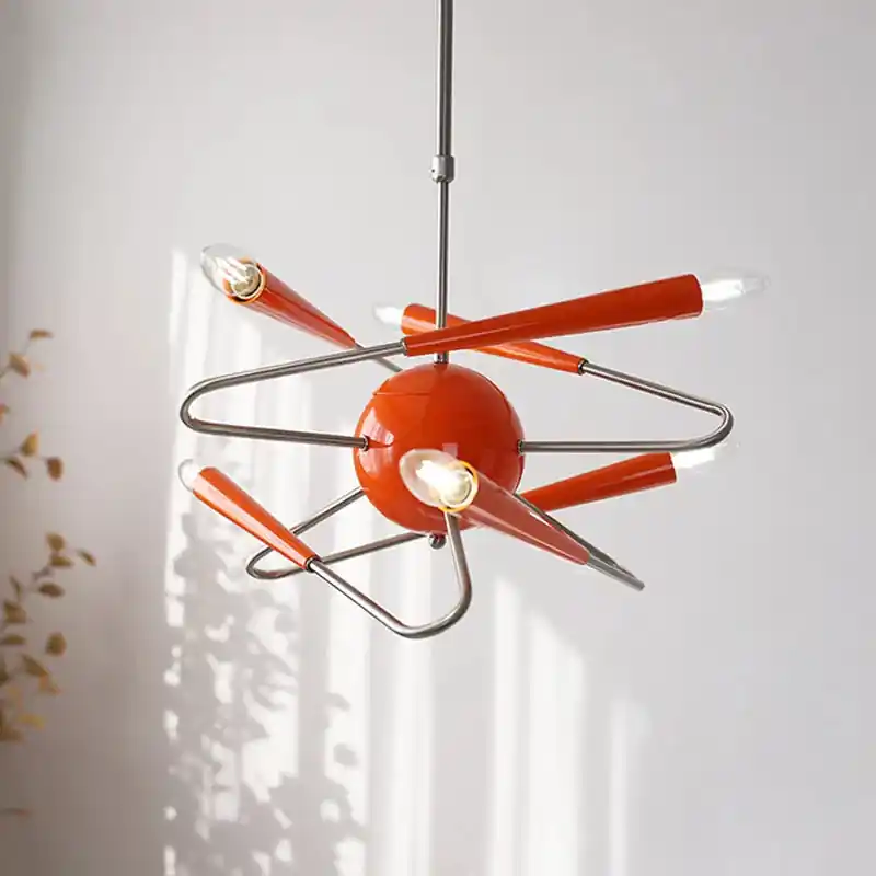 Post-modern space-age chandelier for decorative interior lighting