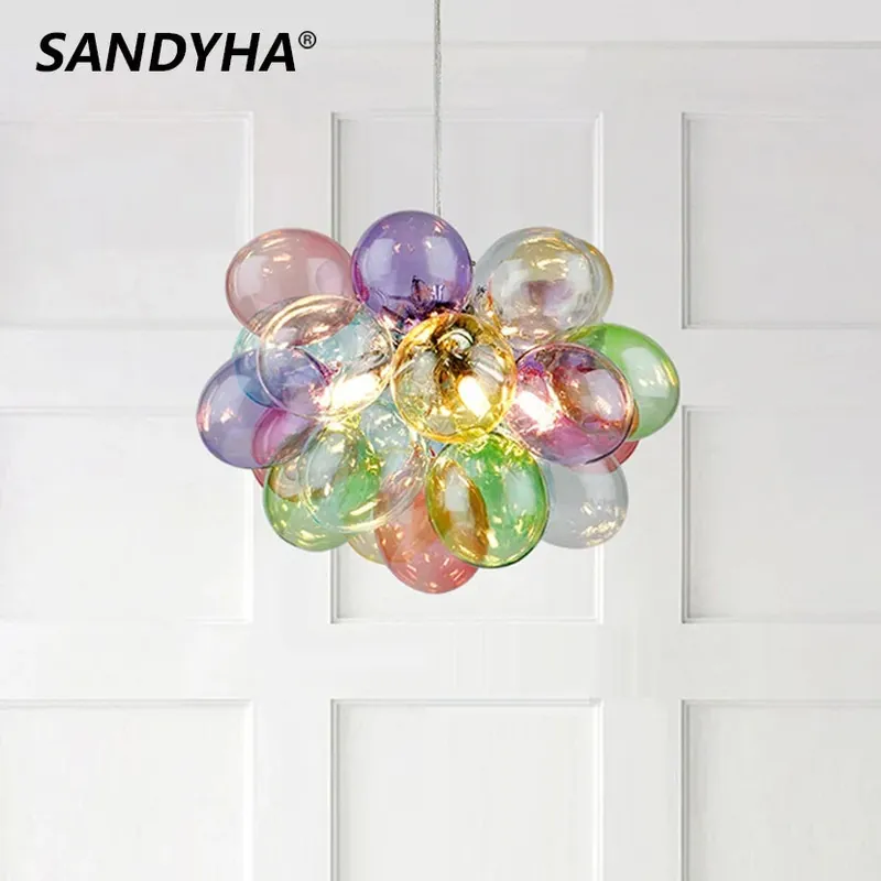 Bubble glass ball LED chandelier pendant light decoration
