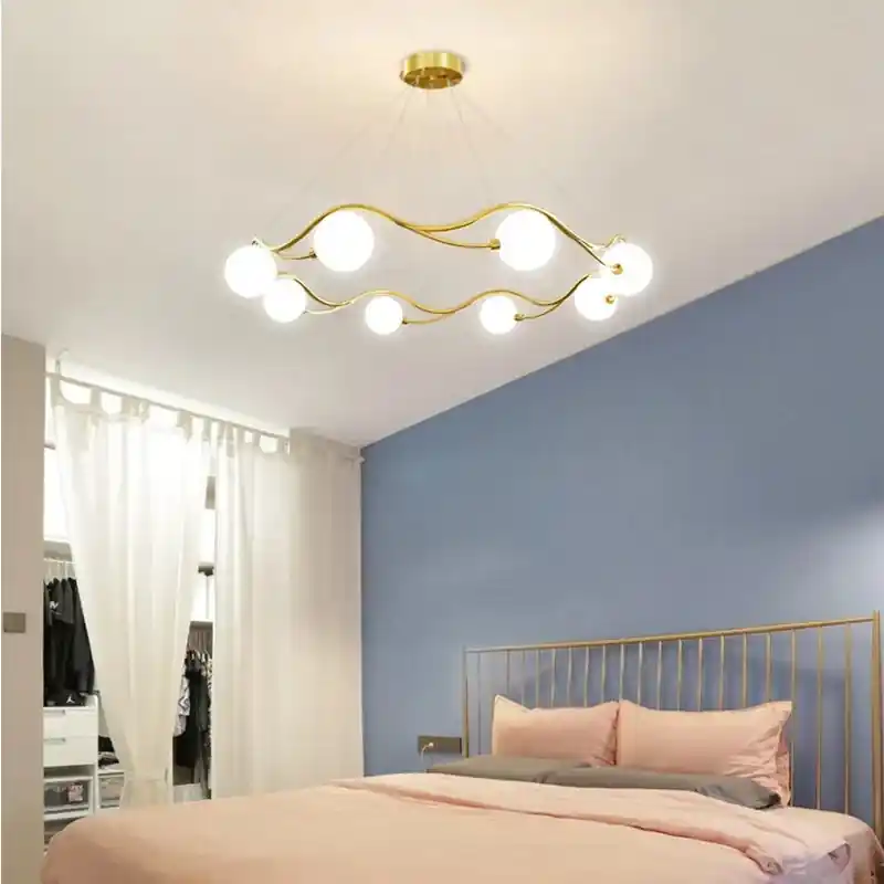 Luxury royal gold chandelier with LED glass ball