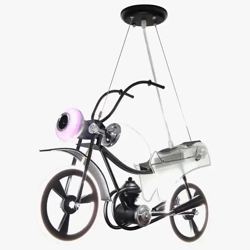 Creative Nordic LED Chandelier for Children's Bedroom, Acrylic Motorcycle