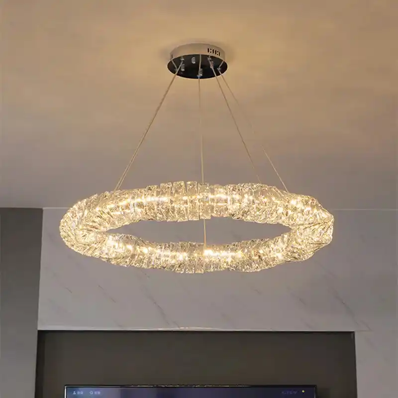 Dimmable K9 Crystal Modern Pendant Chandelier with Remote Control