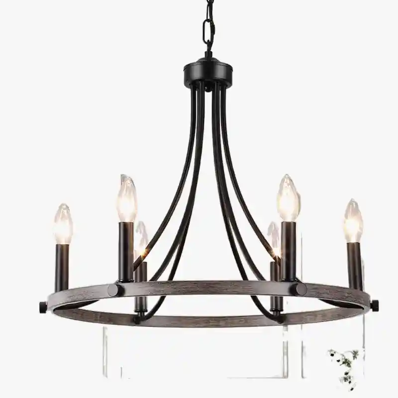 American wrought iron chandelier with 5-head LED lighting