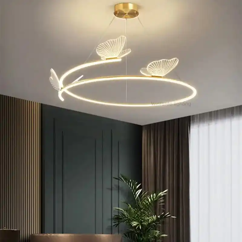 Round Butterfly-Shaped LED Design Chandelier