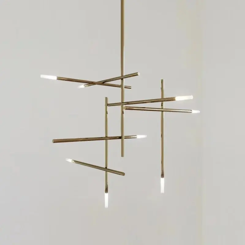 Postmodern gold luxury LED chandelier for hotel and restaurant