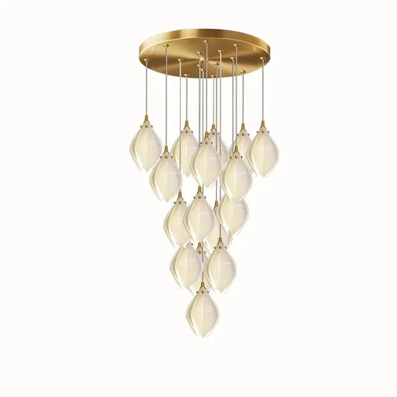 Modern decorative ceramic petal-shaped LED chandelier
