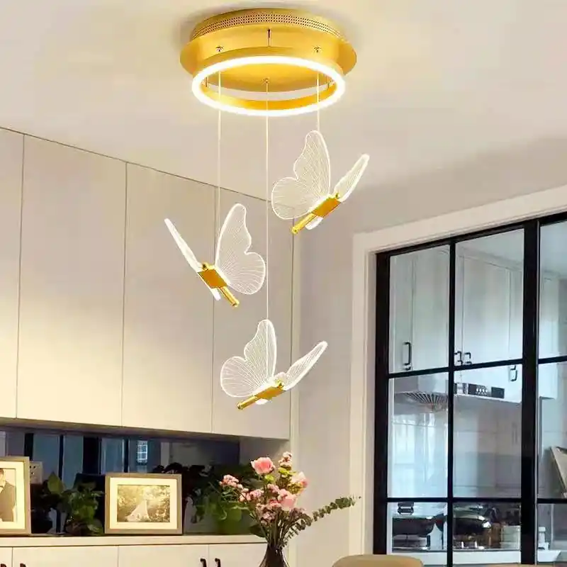 butterfly led chandelier acrylic suspension home decor