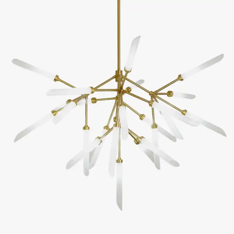 simple postmodern branch-shaped chandelier with LED luminaria