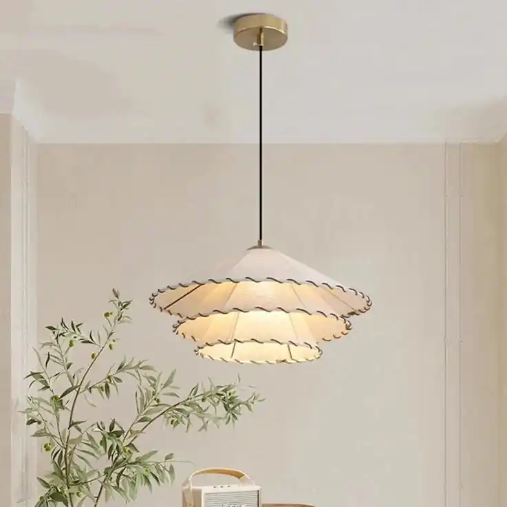 Creative Cotton Linen Chandelier with Nordic LED Light