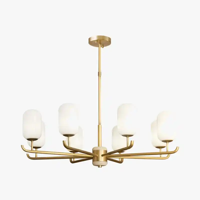 luxurious Chinese-style copper and jade chandelier
