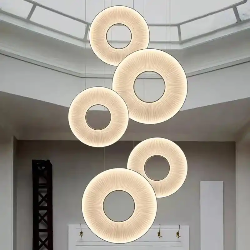 iris led modern fabric chandelier for hotel decoration