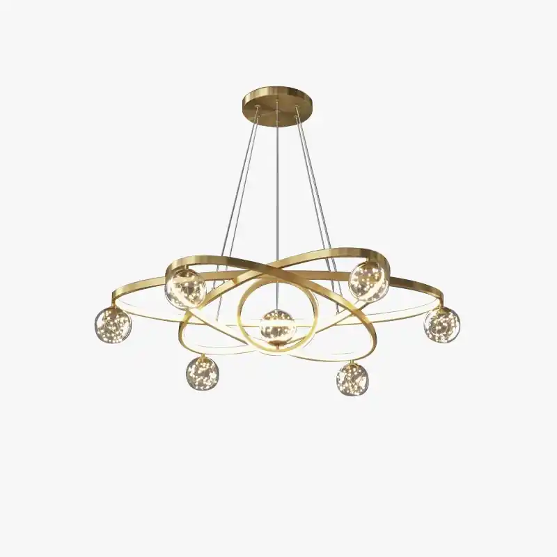 Minimalist wire LED chandelier for interior decoration