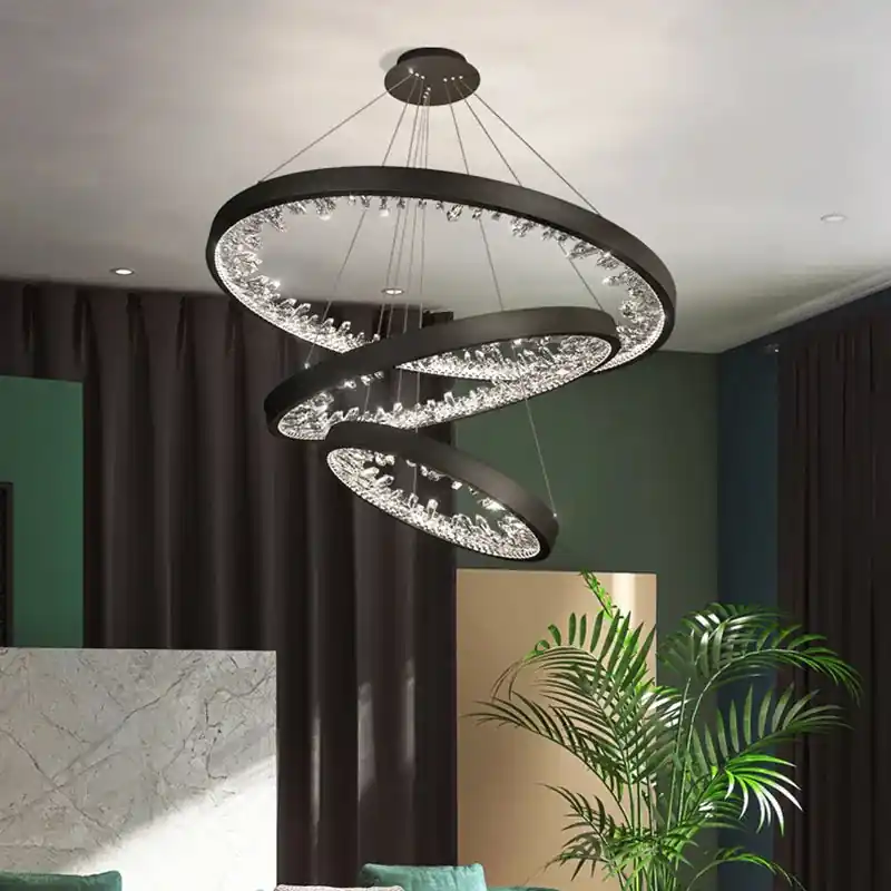 Modern crystal chandelier with LED lighting for villas